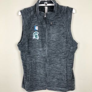 Ouray Sportswear NCAA Michigan State Spartans Womens Guide Vest Medium Charcoal Heather